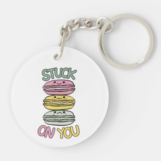 Hög med söta Kawaii-macarons (Baksidan)
