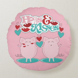 Hog och kisses rund kudde