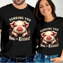 Hog och Kisses Valentiness Cute Gris Endearing Kär T Shirt