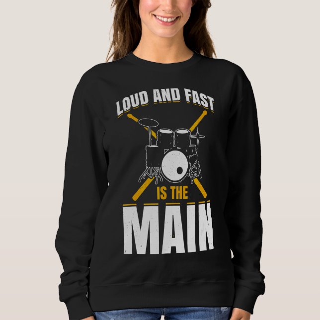 Hög och snabb är den viktigaste trummuppsättningen t shirt (Framsida)