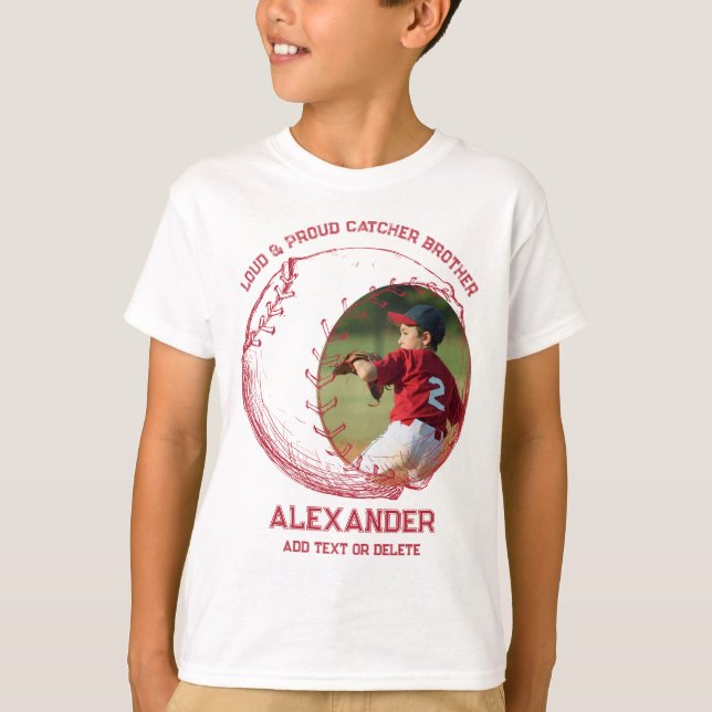 Hög och stolt baseboll bror team t shirt (Framsida)