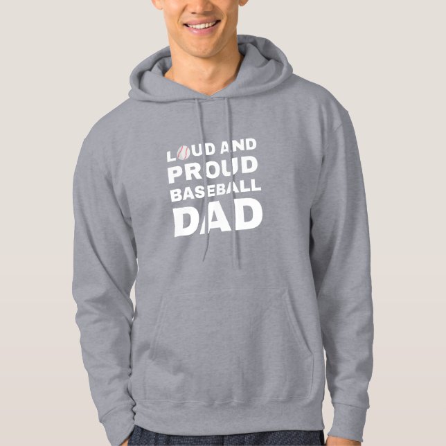Hög och stolt basebollpappa hoodie (Framsida)