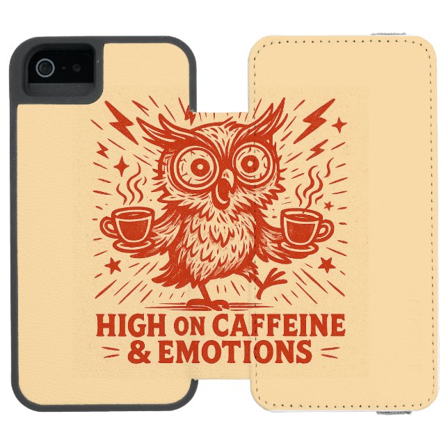 Hög på koffein och känslor incipio iPhone wallet skal (Folio Öppen)