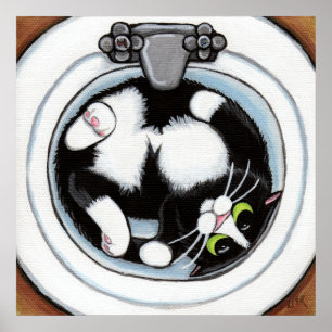 Hög passning (v3) i Brown Kattkonst Poster