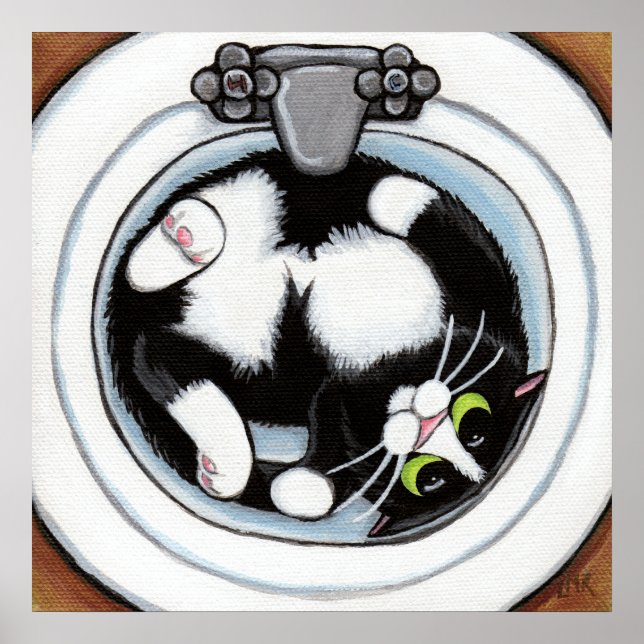 Hög passning (v3) i Brown | Kattkonst Poster (Framsidan)