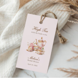 Hög Pastell Rosa Guld Bröllopsdusch Presentetikett