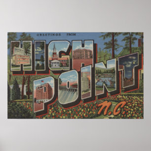 Hög poäng North Carolina - stora brevplatser Poster