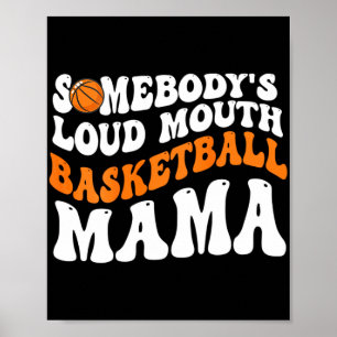 Hög Prat Basket Mamma Retro Vågig Groovy  Poster