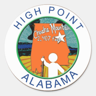 HÖG PUNKT ALABAMA CHEAHA MT. RUNT KLISTERMÄRKE