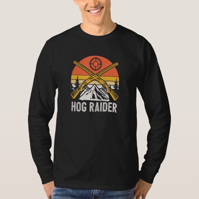 Hog Raider Wild Pig Hunting Hog Boar Hunter Dad T Shirt (Framsida)