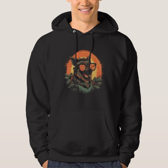 Hog Removal Technician Quote for Wild Hog Hunting  Hoodie (Framsida)