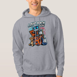 Hög Rockmusik Robot Hoodie