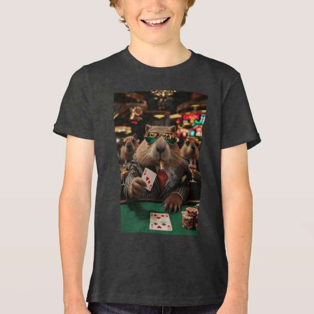 Hög roller på Strip T Shirt (Framsida)