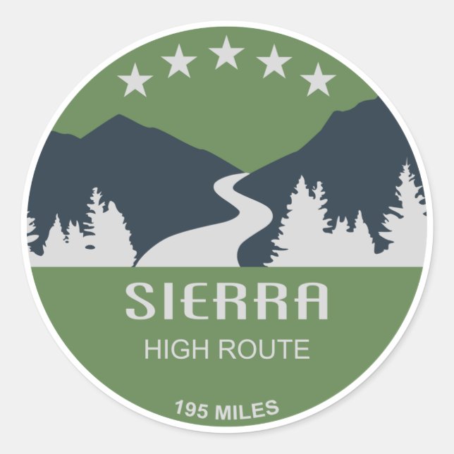 Hög Sierra Runt Klistermärke (Framsida)