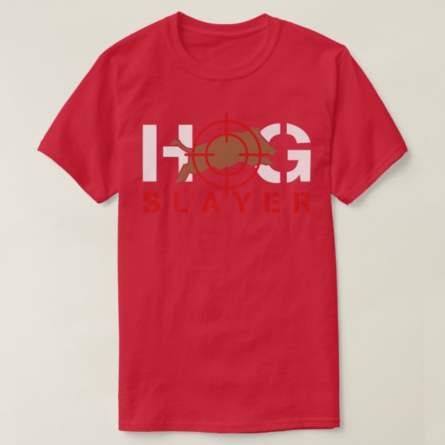 Hog Slayer Hunting Wild Boar Pig Hunter Premium  T Shirt (Design framsida)