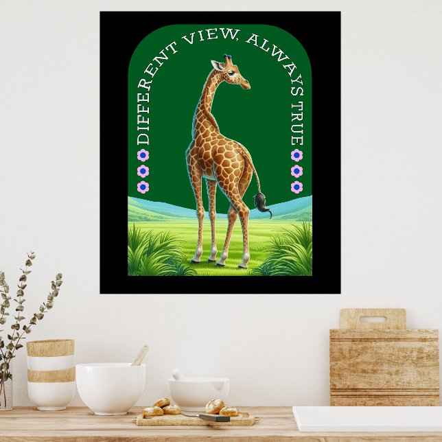 Hög stående giraffe poster (Kök)