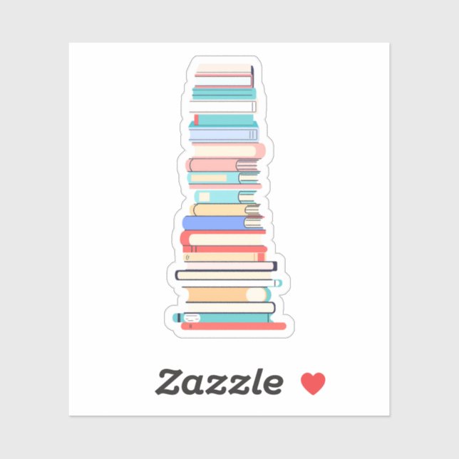 Hög stapel böcker klistermärken (Ark)