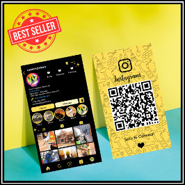 Hög synlighet Gul Konstruktion Instagram QR Visitkort