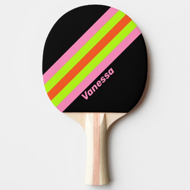 Hög synlighet och rosa randig med namn pingisracket (Framsidan)