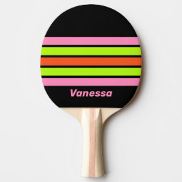 Hög synlighet och rosa tvärstripning med namn pingisracket