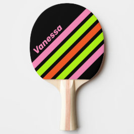 Hög synlighet och rosa vinklad randig mönster med  pingisracket