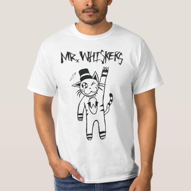 Hög T-tröja för Herr Whiskersnågot att säga T-shirt (Framsida)