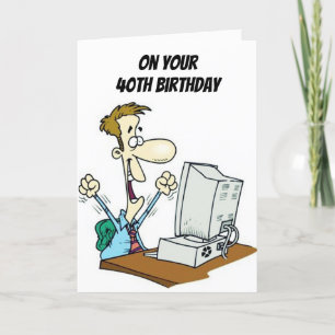 ****HÖG TECH**** "40th" BIRTHDAY ÖNSKEMÅL Kort