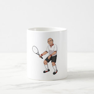 Hög tennisspelare kaffemugg