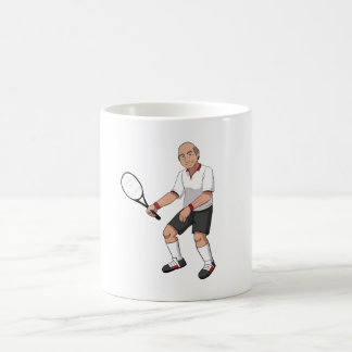 Hög tennisspelare kaffemugg