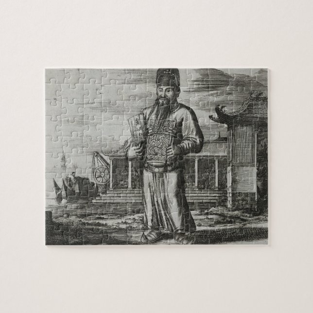 Hög tjänsteman som samlar skatter, illustratio pussel (Horisontell)