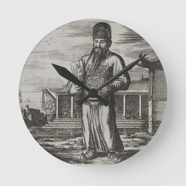 Hög tjänsteman som samlar skatter, illustratio rund klocka (Framsida)