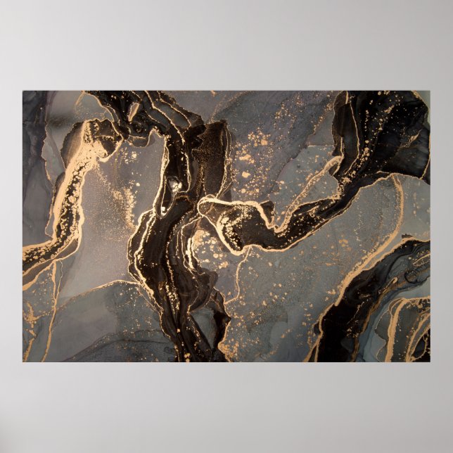 Hög upplösning. Luxi abstrakt - vätskekonsthämtnin Poster (Framsidan)