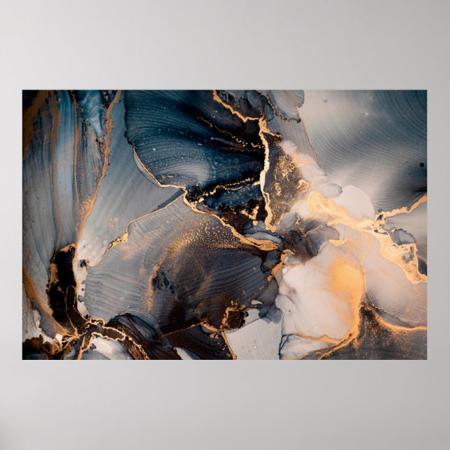 Hög upplösning. Luxi abstrakt - vätskekonsthämtnin Poster (Framsidan)