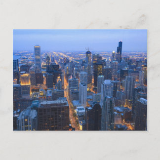 Hög vinkelvy över Chicago söderut från Vykort