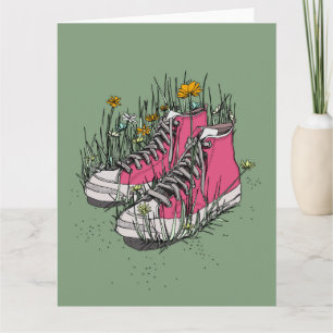 Hög vintage-sneakers kort
