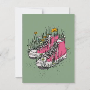 Hög vintage-sneakers vykort