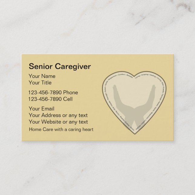 Höga Caregivervisitkortar Visitkort (Framsida)