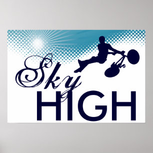 Höga cykler i himlar poster