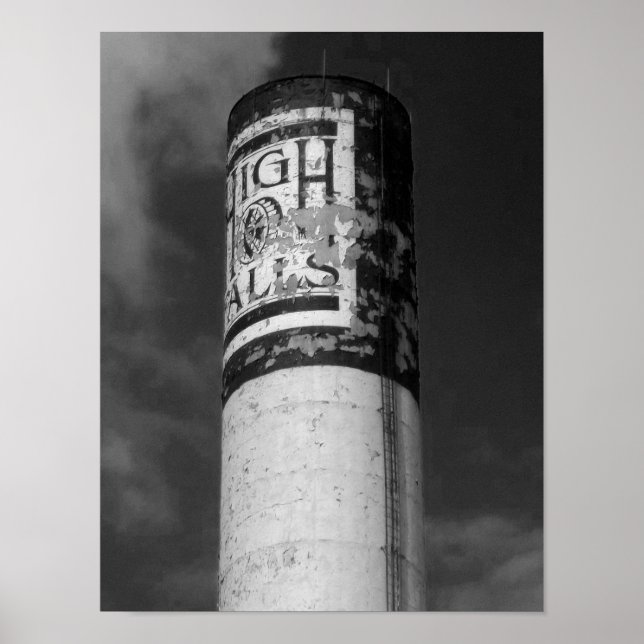 Höga fall B&W-fotografi Rochester NY Poster (Framsidan)