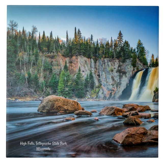 Höga fallen, Tettegouche Park, Minnesota Kakelplatta (Framsidan)