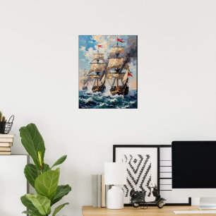 Höga Fartyg på ett Rasande Hav Poster