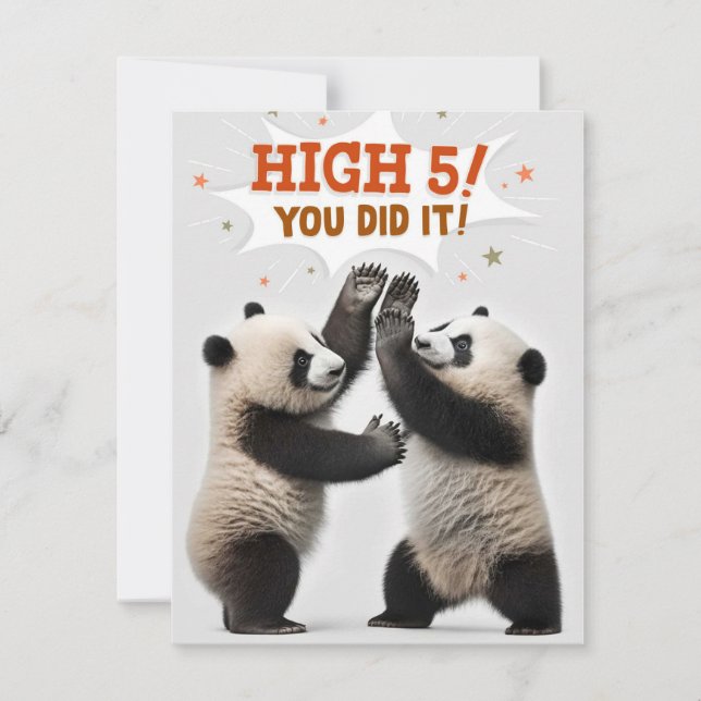 Höga fem pandor du gjorde det Gratulerara kortet Julkort (Framsida)