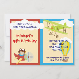 Höga flygande Äventyr-Födelsedagsfest Inbjudningar