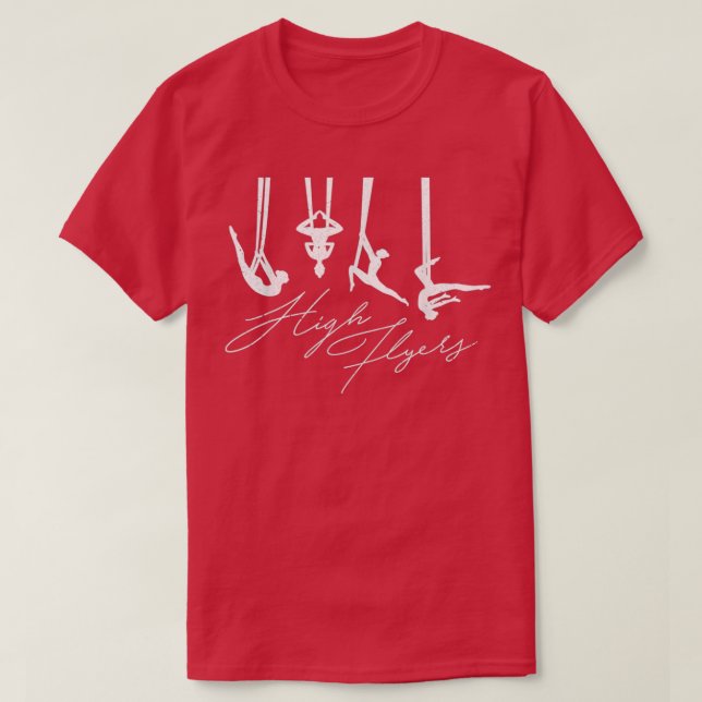 Höga flygblad Aerial Silke Circus Yoga T Shirt (Design framsida)