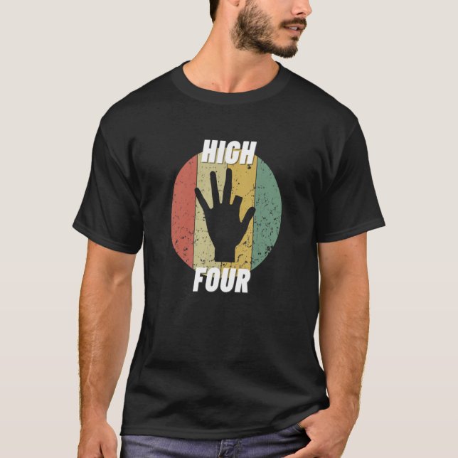 Höga fyra avskärmade Finger-amputering av Finger-a T Shirt (Framsida)