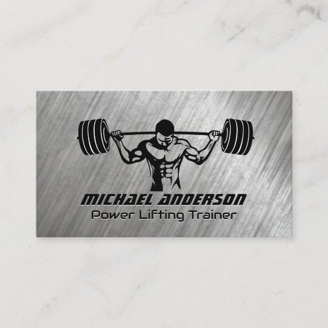 Höga fyrkantiga vikter | Metallisk Grunge Lojalitetskort (Framsida)