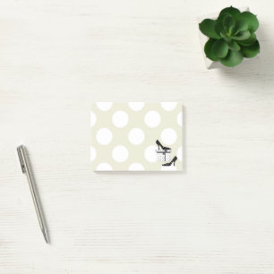 Höga hälsoljor, Polka dots, gipsruta - svart Post-it Block