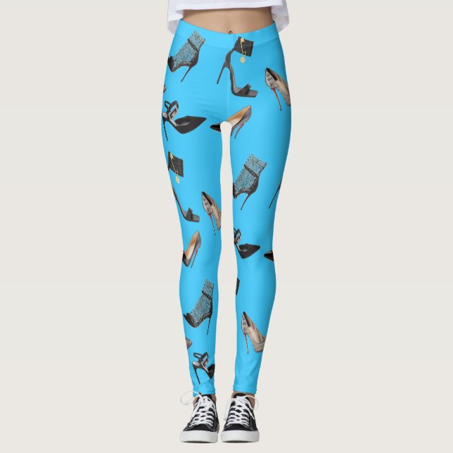 Höga hälsskor och plakat Stiletto Yoga Leggings (Framsida)