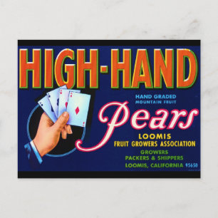 Höga handpäron vykort