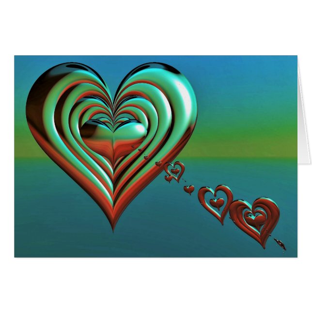 Höga hjärtan i himlar hälsningskort (Framsidan Horizontal)